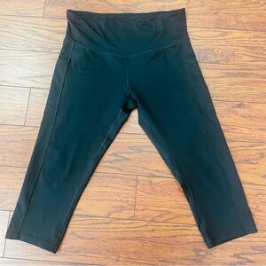 Champion Capri Leggings Womens X-Large Black Stretch High Waisted Workout Yoga